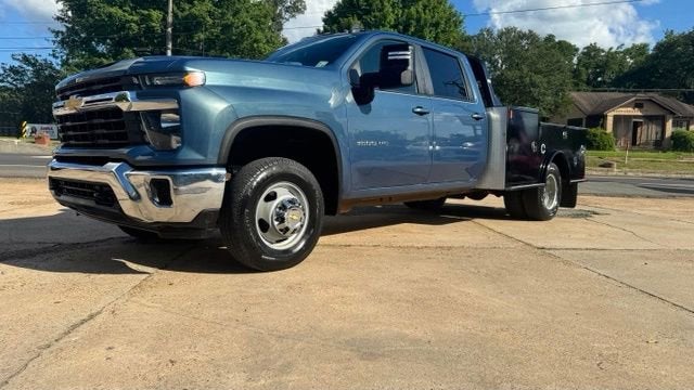 2024 Chevrolet Silverado 3500 HD Chassis Cab LT in Lakeshore Blue Metallic — front three-quarter view